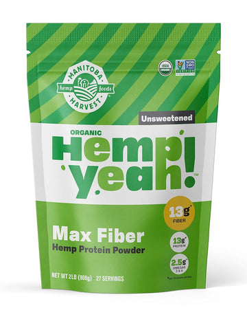 Manitoba Harvest Hemp Yeah! Organic Max Fiber Protein Powder, Unsweetened, 32Oz; With 13G Of Fiber, 13G Protein And 2.5G Omegas 3&6 Per Serving, Keto-Friendly, Preservative Free, Non-Gmo, 2 Pound (Pack Of 1) (7100)