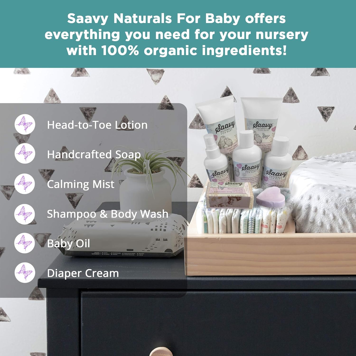 2 PACK-Saavy Naturals Baby Diaper Cream | Organic Diaper Rash Ointment for Infant with Zinc Oxide, Arnica & Aloe | Baby Shower Gifts | 2.5oz Unscented : Baby