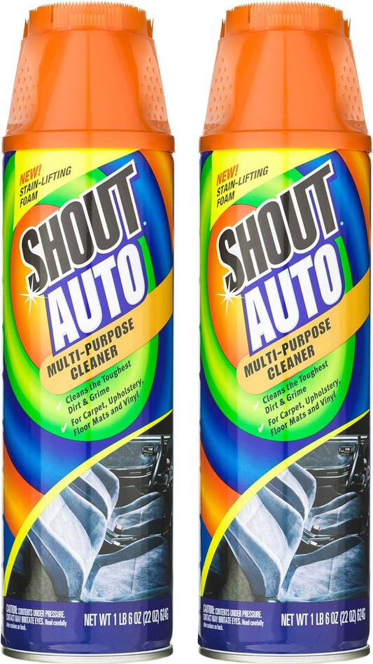SHOUT Auto Multi-Purpose Cleaner and Stain Remover 22 oz Stain Lifting Foam (2) : Health & Household