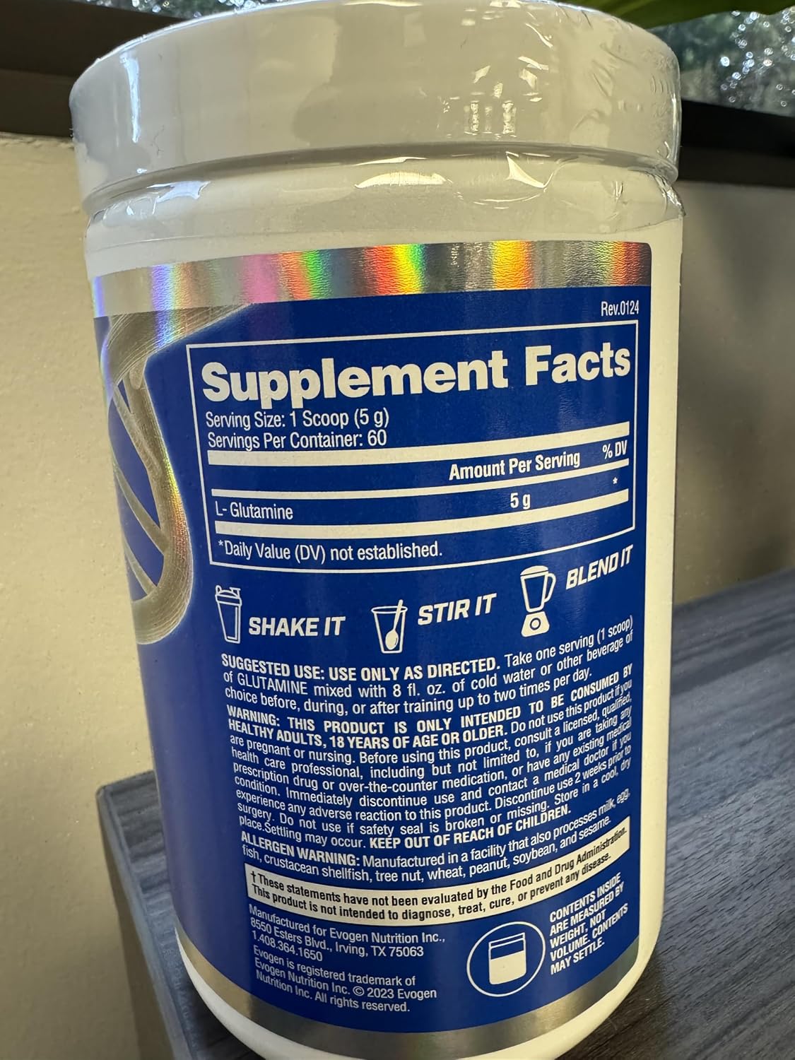 Evogen Glutamine - Premium Recovery Amino Acid | Supports Muscle Recovery | L-Glutamine | Unflavored | 60 Servings : Health & Household