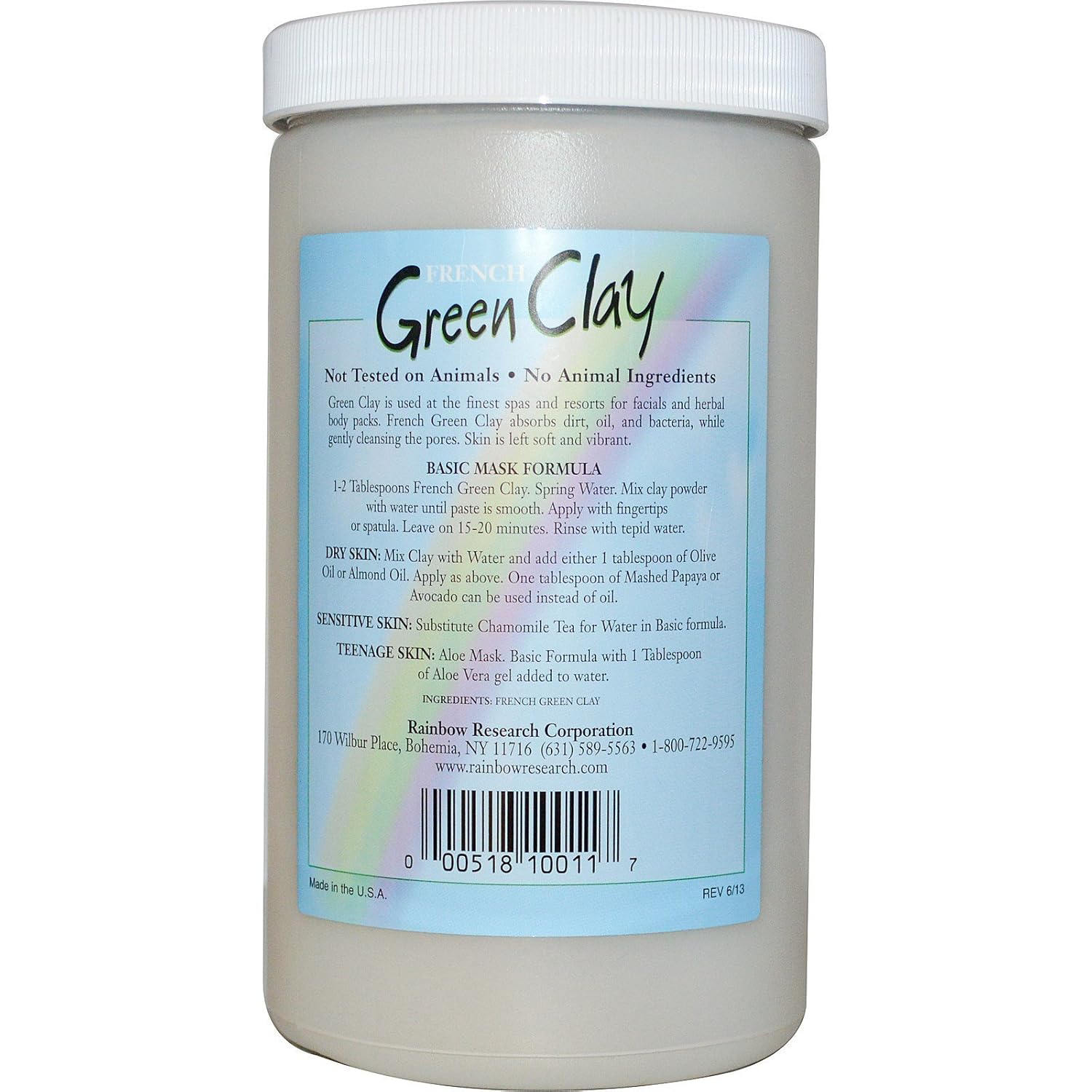 Rainbow Research French Green Clay, 32 Oz Powder : Beauty & Personal Care
