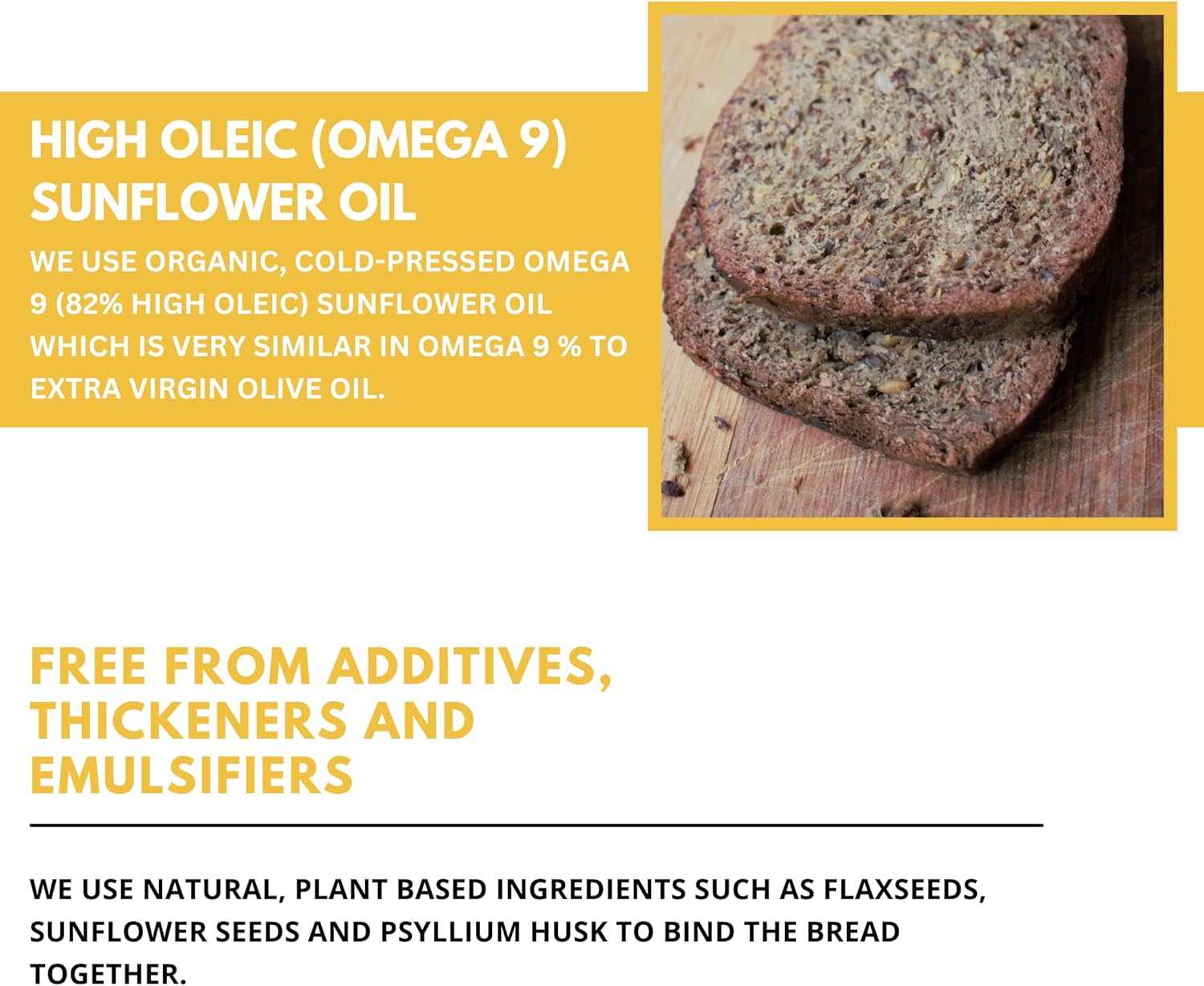 Dillon Organic Chia Flax Keto Bread, 6 X 250G Low Carb And Gluten-Free, High Fibre And High Omega 3, A Blend Of Chia, Flax, Sunflower Seeds, And Caraway Seeds