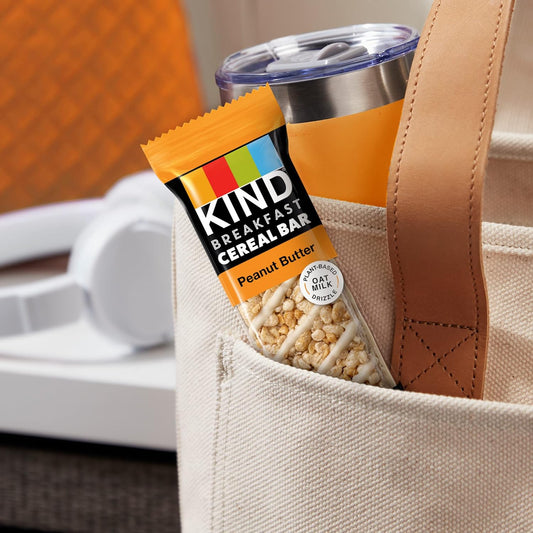 Kind Breakfast Cereal Bars, Gluten Free Snacks, Peanut Butter, 9.3Oz Box (36 Bars)