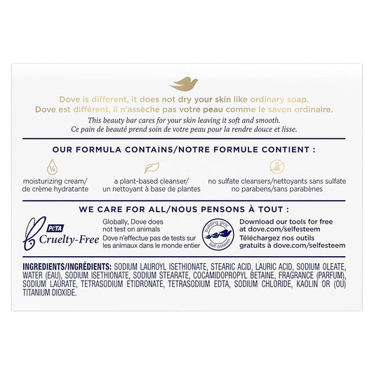 Dove Beauty Bar Gentle Skin Cleanser Moisturizing For Gentle Soft Skin Care Original Made With 1/4 Moisturizing Cream 2.6 Oz, 36 Bars