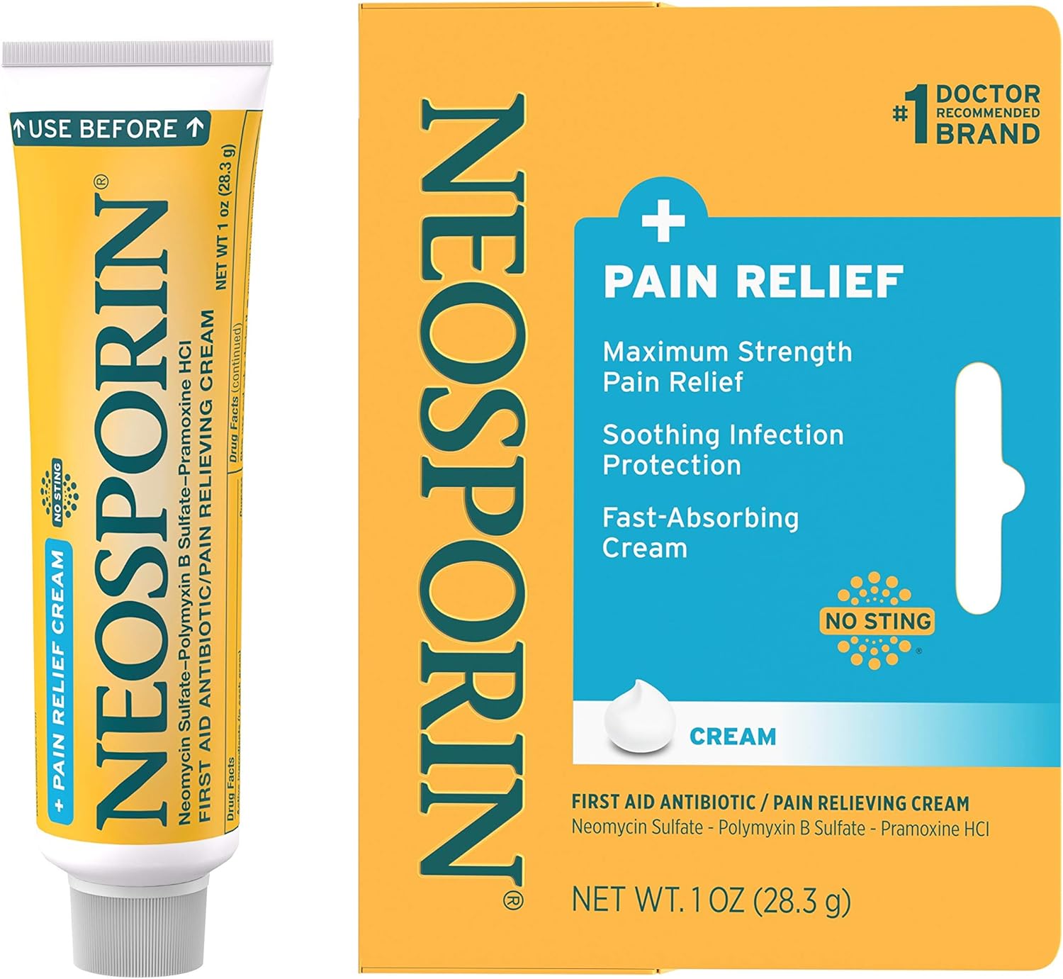 Neosporin + Pain Relief Dual Action Cream, 1 Oz