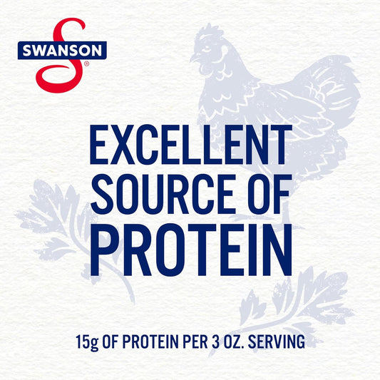 Swanson 35% Less Sodium White Premium Chunk Canned Chicken Breast in Water, Fully Cooked Chicken, 12.5 OZ Can