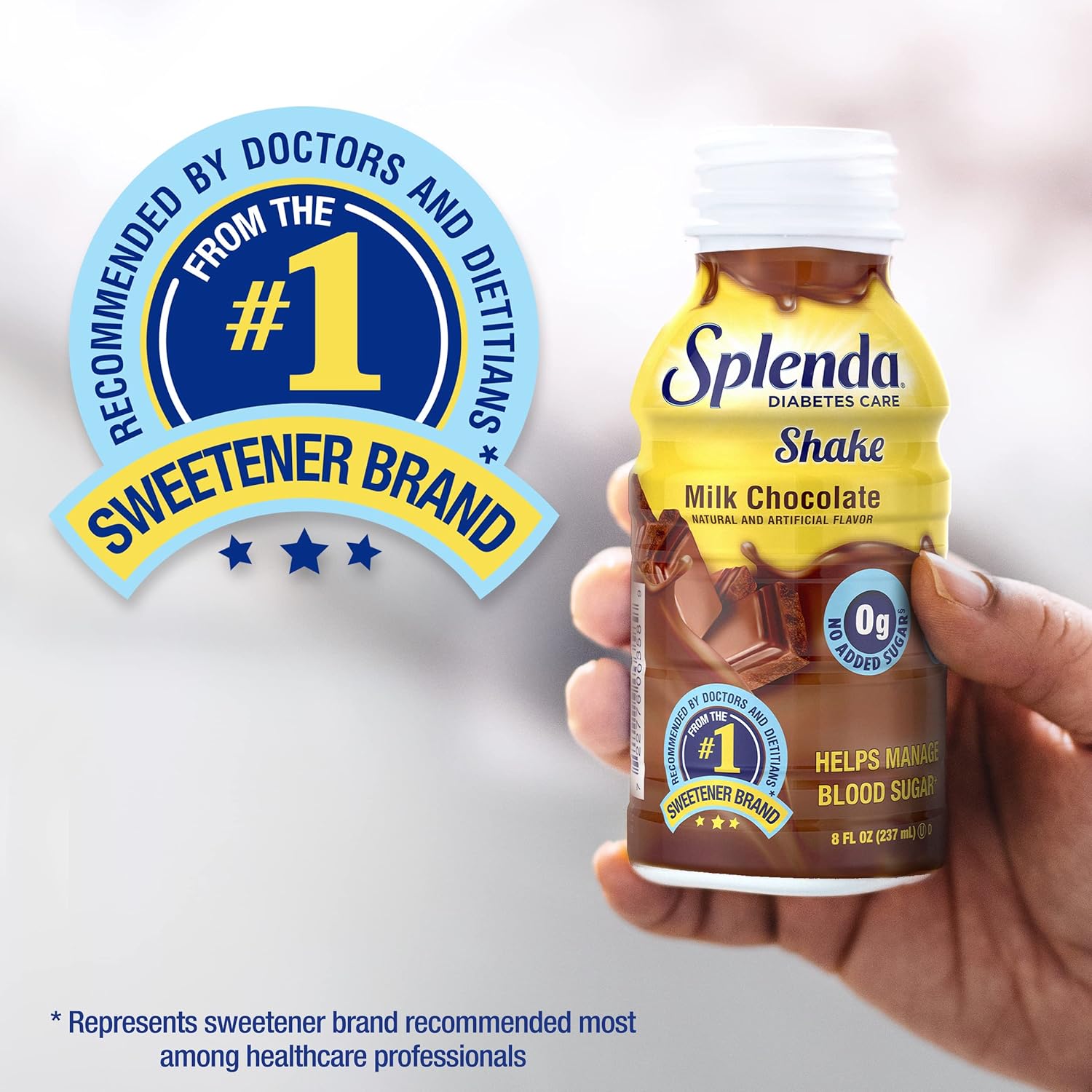 Splenda Diabetes Care Shakes - Meal Replacement Shake, Milk Chocolate, 8 Fl Oz (Pack Of 24)