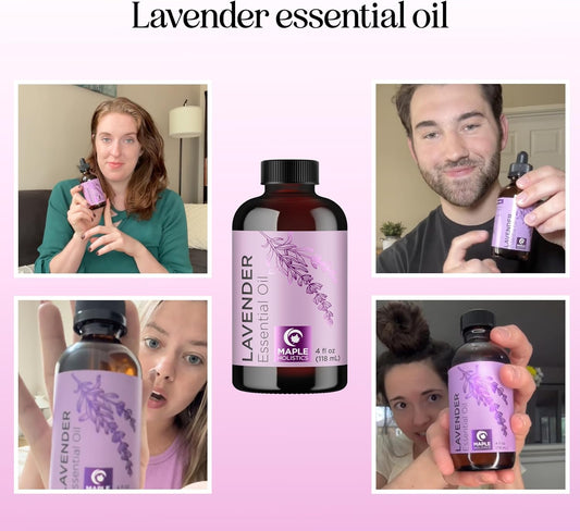 Pure Lavender Essential Oil 4Oz - Relaxing Lavender Oil Essential Oil For Diffuser Aromatherapy Sleep And Mood - Pure Lavender Oil For Hair Skin And Nails Plus Calming Aromatherapy Oil For Diffuser