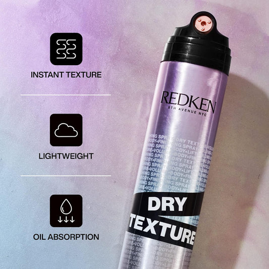 Redken Triple Dry 15 Dry Texture Finishing Spray | For All Hair Types | Adds Body & Shine Without Stickiness | Medium Hold | 8.5 Oz