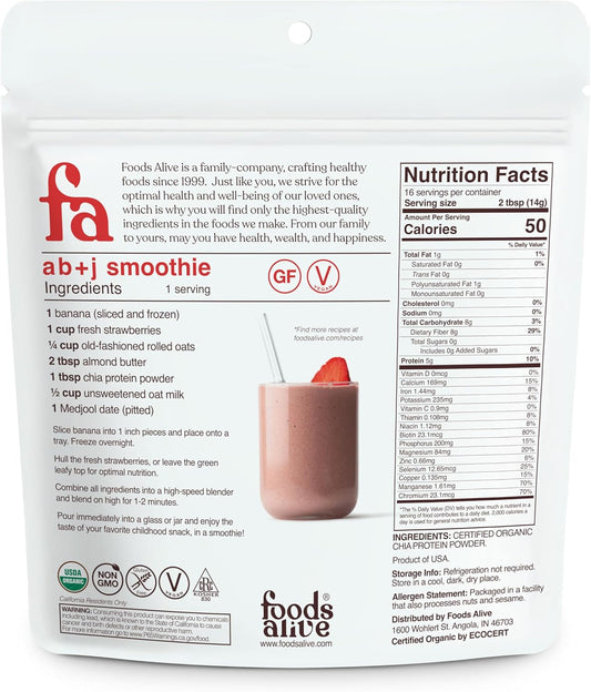 Foods Alive | Organic Chia Protein Powder | 8 Oz