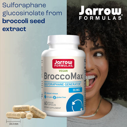 Jarrow Formulas BroccoMax, with Broccoli Seed Extract, 60 Capsules Vegan, Vegetarian, Gluten Free, Non-GMO