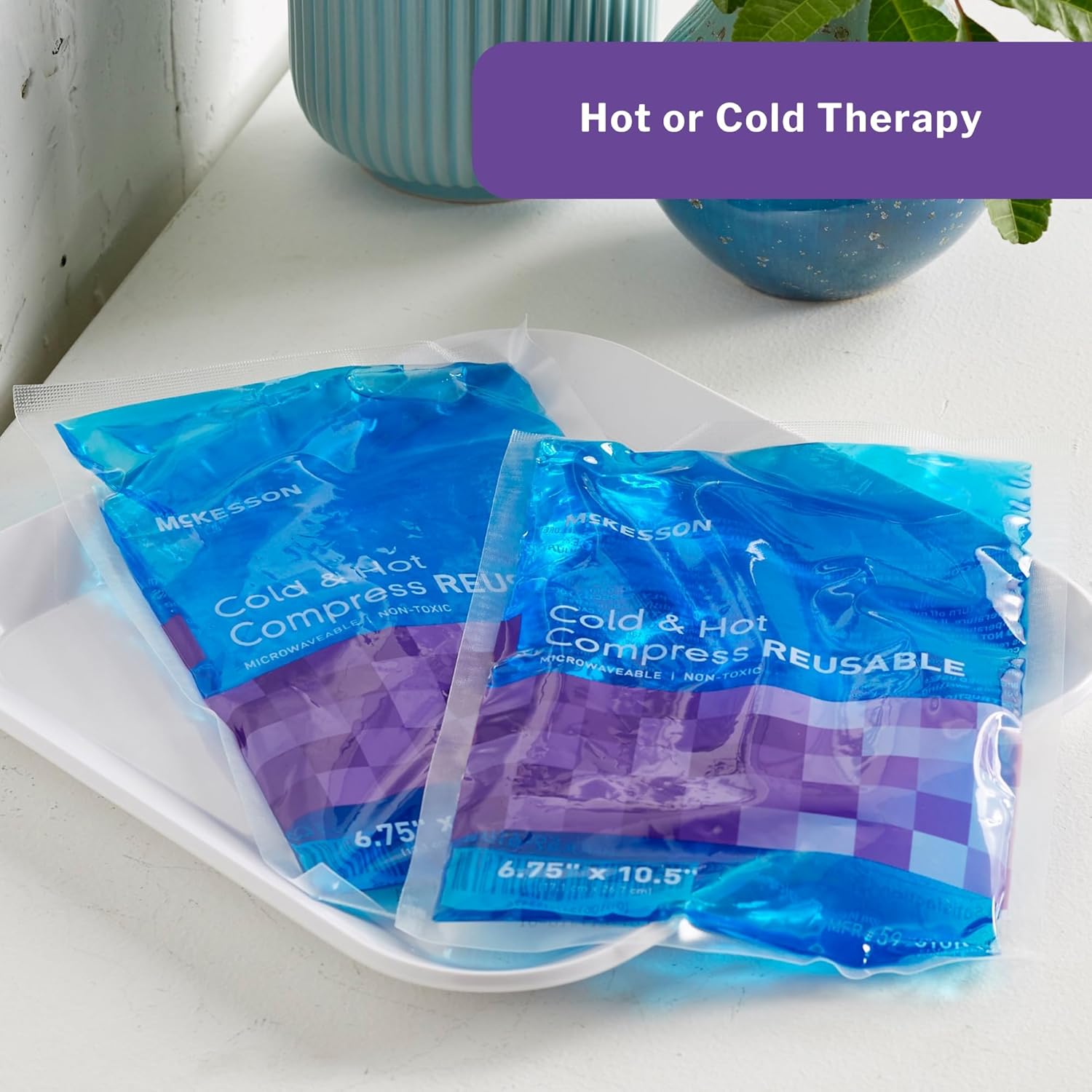 McKesson Cold and Hot Compress, Reusable Gel Pack, 6 3/4 in x 10 1/2 in, 1 Count, 24 Packs, 24 Total : Health & Household