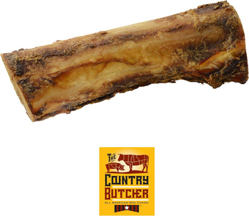 The Country Butcher 7" Beef Marrow Dog Bones for Aggressive Chewers, Large and Medium Breed Dog Treat, Natural, Tough, Chew Toy, Made in The USA, 6 Count