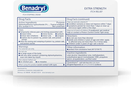 Benadryl Extra Strength Itch Stopping Cream, 1 Ounce