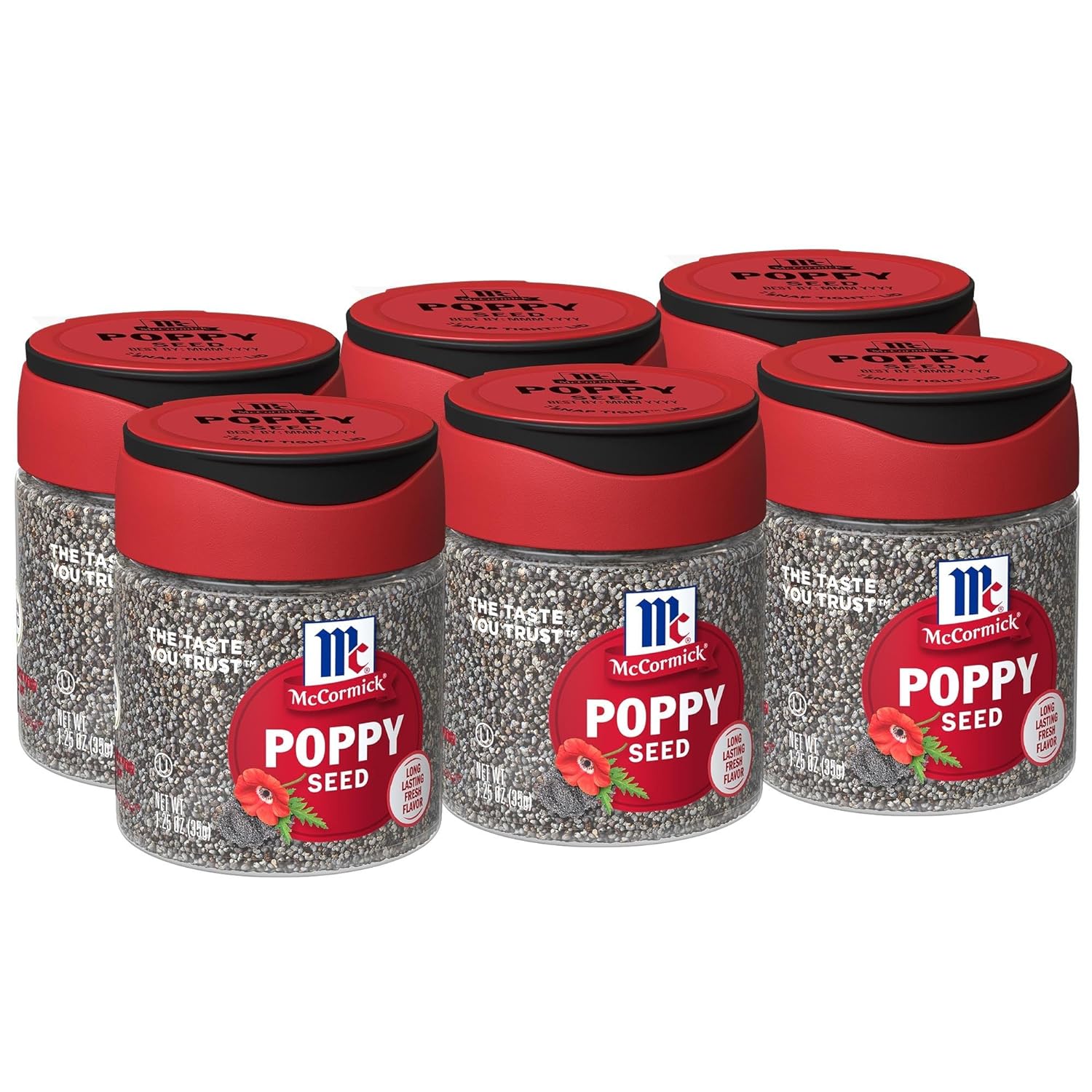 McCormick Poppy Seed, 1.25 oz (Pack of 6)