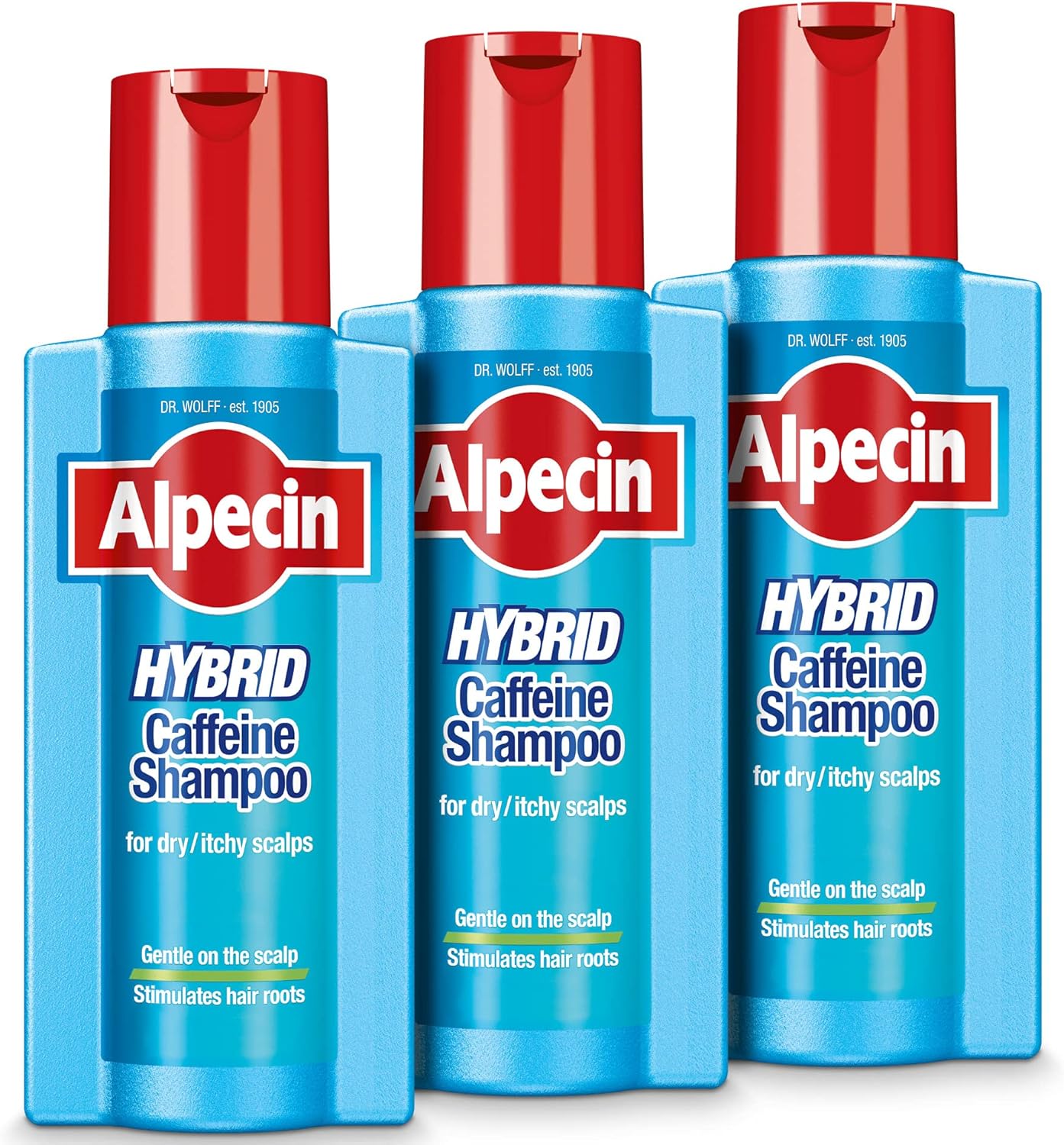 Alpecin Hybrid Shampoo 3X 250Ml | Natural Hair Growth Shampoo For Sensitive And Dry Scalps | Energizer For Strong Hair | Hair Care For Men Made In Germany