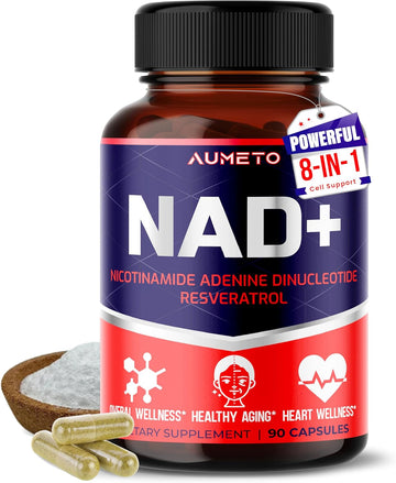 Nad+ 350Mg With Trans-Resveratrol, Quercetin & Rhodiola – Cellular Energy, Healthy Aging & Heart Wellness – 90 Capsules – Non-Gmo, Made In Usa