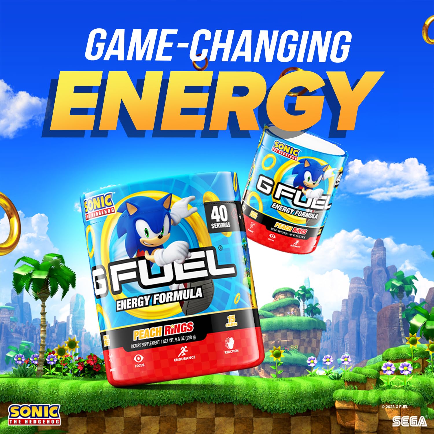 G Fuel Sonic Energy Drink Powder, Pre Workout Caffeine Mix For Gaming, Sugar Free Focus Amino, Vitamin + Antioxidants, 9.8Oz (Peach Ring Candy, 40 Servings) : Health & Household