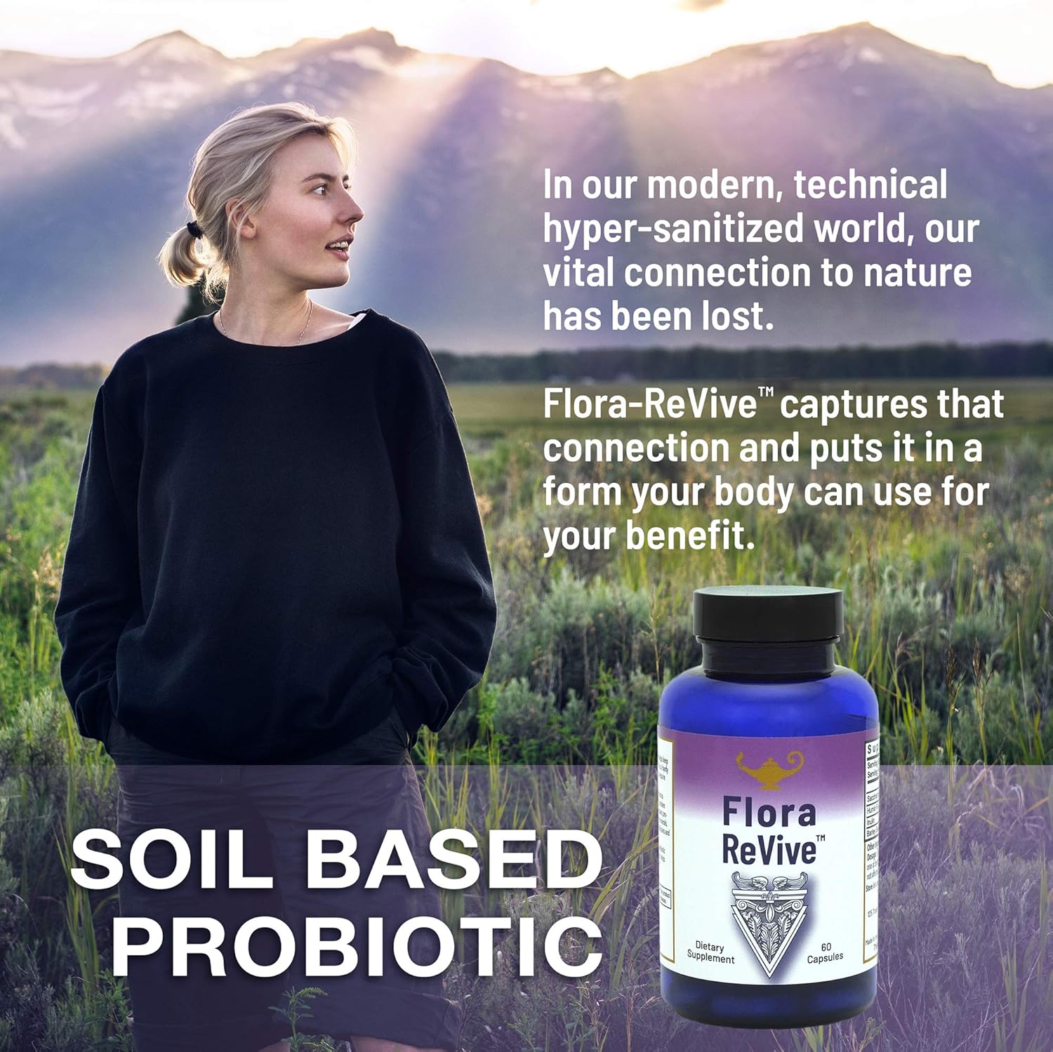 Rna Reset Flora Revive – Soil-Based Daily Probiotic With Prebiotics & Humic-Fulvic Blend, Shelf-Stable, 10 Billion Cfu (60 Capsules) : Health & Household