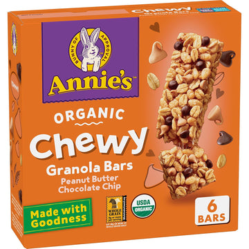 Annie'S Organic Chewy Granola Bars, Peanut Butter Chocolate Chip, 6 Bars, 5.34 Oz