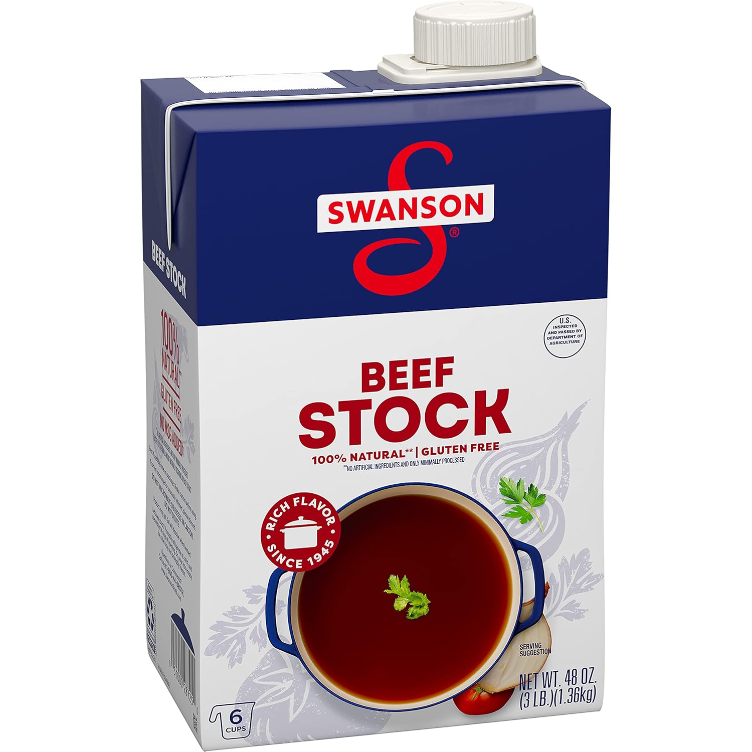 Swanson 100% Natural, Gluten-Free Beef Stock, 4 Carton