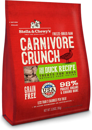 Stella & Chewy'S Freeze-Dried Raw Carnivore Crunch Cage-Free Duck Recipe Dog Treats – 3.25 Oz. Bag