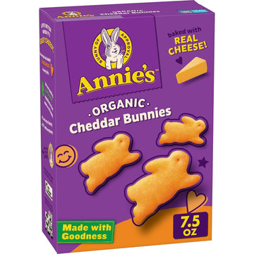 Annie'S Organic Cheddar Bunnies Baked Snack Crackers, 7.5 Oz