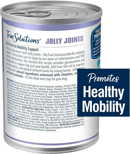 Blue Buffalo True Solutions Jolly Joints Natural Mobility Support Adult Wet Dog Food, Chicken 12.5-Oz Cans (Pack Of 12)