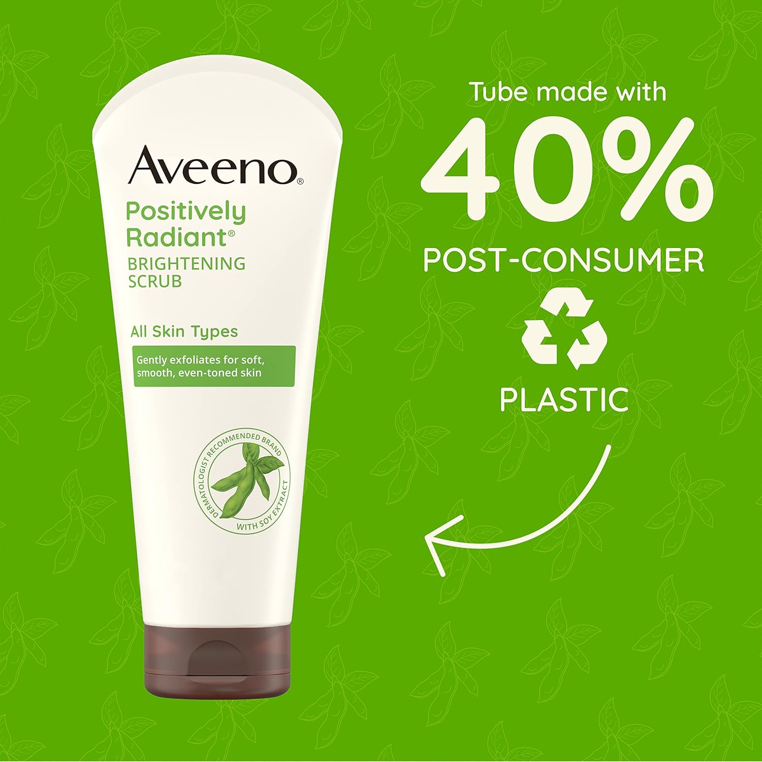 Aveeno Positively Radiant Exfoliating Facial Scrub, Brightening Face Scrub with Soy Extract to Visibly Improve Skin Tone and Texture, Oil-Free, Soap-Free, Hypoallergenic Formula, 5 FL OZ : Beauty & Personal Care