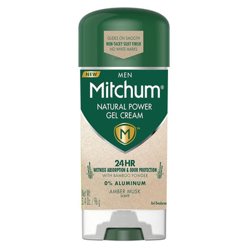 Mitchum Mitchum Natural Gel Cream For Men, Amber Musk, 3.4 Oz