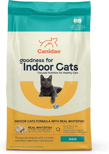 Canidae Goodness For Indoor Cats, Premium Adult Dry Cat Food With Real Whitefish, 10 Lbs