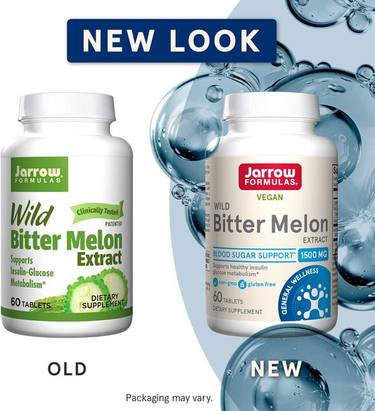 Jarrow Formulas Wild Bitter Melon Extract 1500 mg - 60 Tablets - Patented & Clinically Tested - Dietary Supplement Supports Insulin-Glucose Metabolism - 30 Servings