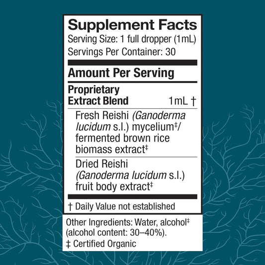 Host Defense Reishi Extract - Heart & Immune Health Support Supplement - Mushroom Supplement to Support Energy & Vitality - Reishi Supplement to Aid Overall Well-Being - 1 fl oz (30 Servings)