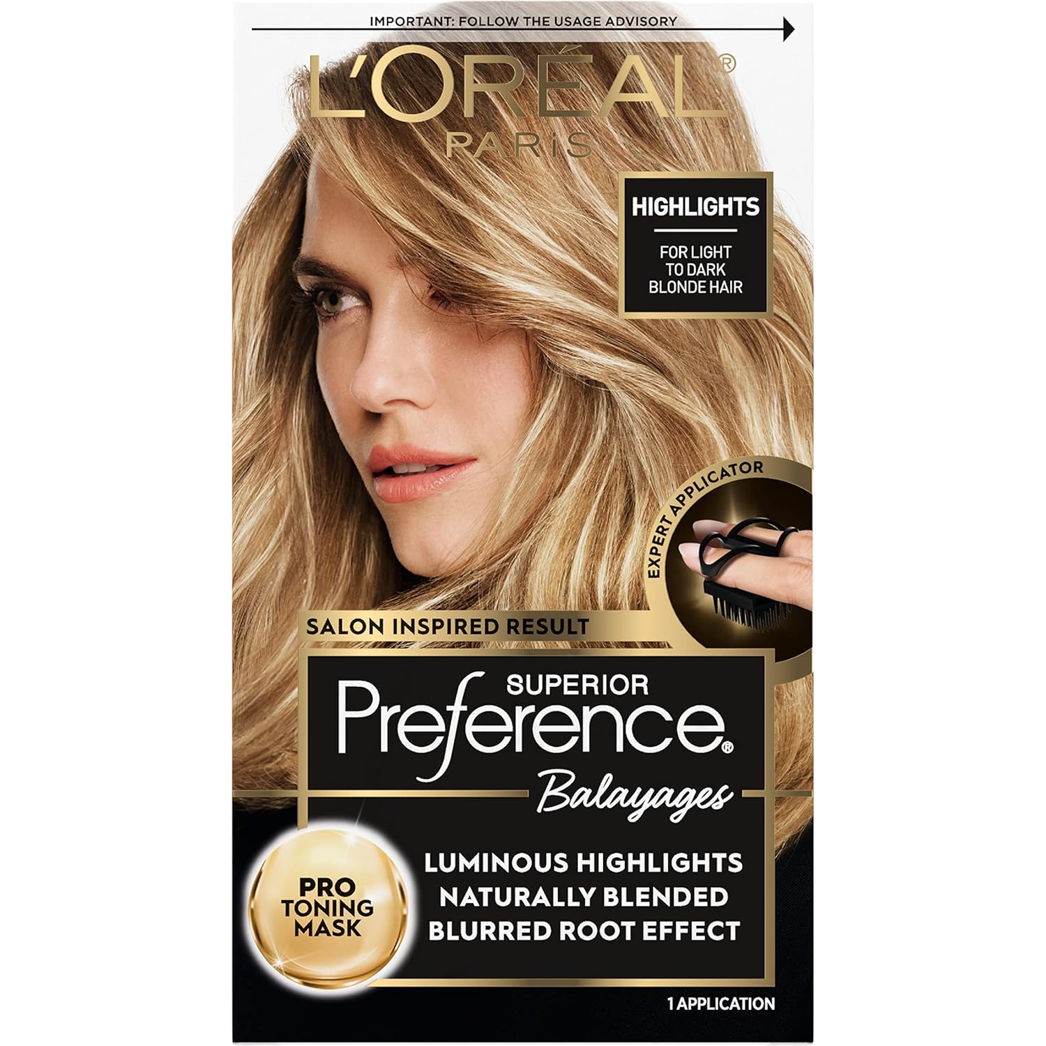 L'Oreal Paris Superior Preference Balayage Kit, Hair Dye For At-Home Highlighting With Pro Toning Mask, Light To Dark Blonde, 1 Kit