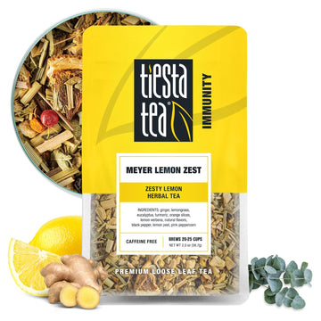 Tiesta Tea - Meyer Lemon Zest | Zesty Lemon Herbal Tea | Premium Loose Leaf Tea Blend | Caffeine Free Herbal Tea | Make Hot Or Iced & Up To 25 Cups - 2 Oz Resealable Pouch