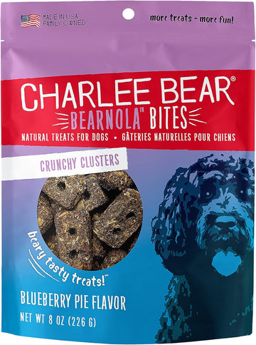 Charlee Bear Bearnola Bites Dog Treats, Blueberry Pie Flavor, 8Oz