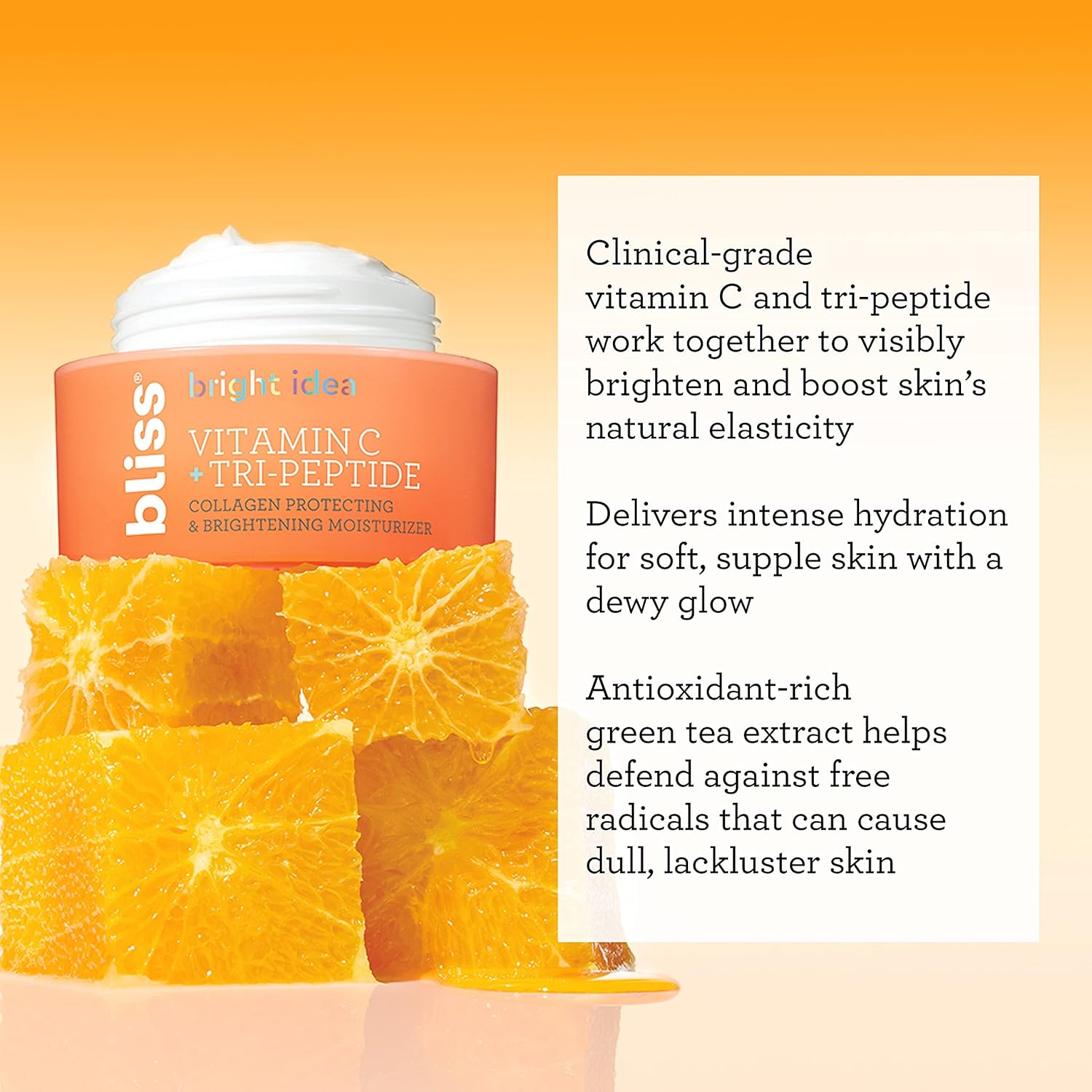 Bliss Bright Idea Vitamin C Tri-Peptide Brightening Eye Cream and Moistuizer- Brightens Skin- Diminishes Dark Spots- Illuminating Face Cream with Peptides : Beauty & Personal Care