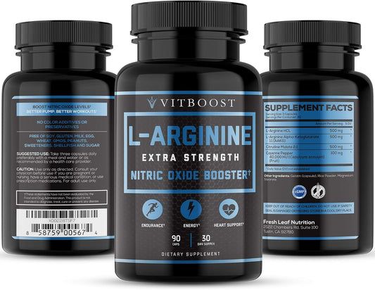 Extra Strength L Arginine Capsule 1500mg - Nitric Oxide Supplements for Stamina, Muscle, Vascularity & Energy - Powerful NO Booster with L-Arginine, L-Citrulline & Essential Amino Acids