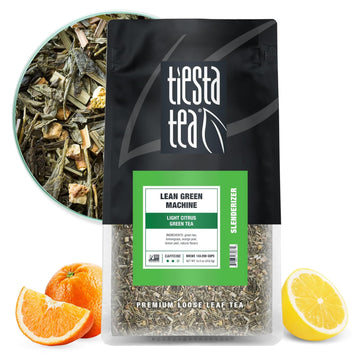 Tiesta Tea - Lean Green Machine | Light Citrus Green Tea | Premuim Loose Leaf Tea Blend | Medium Caffeinated Green Tea | Make Hot Or Iced Tea & Brews Up To 200 Cups - 16 Ounce Resealable Bulk Pouch