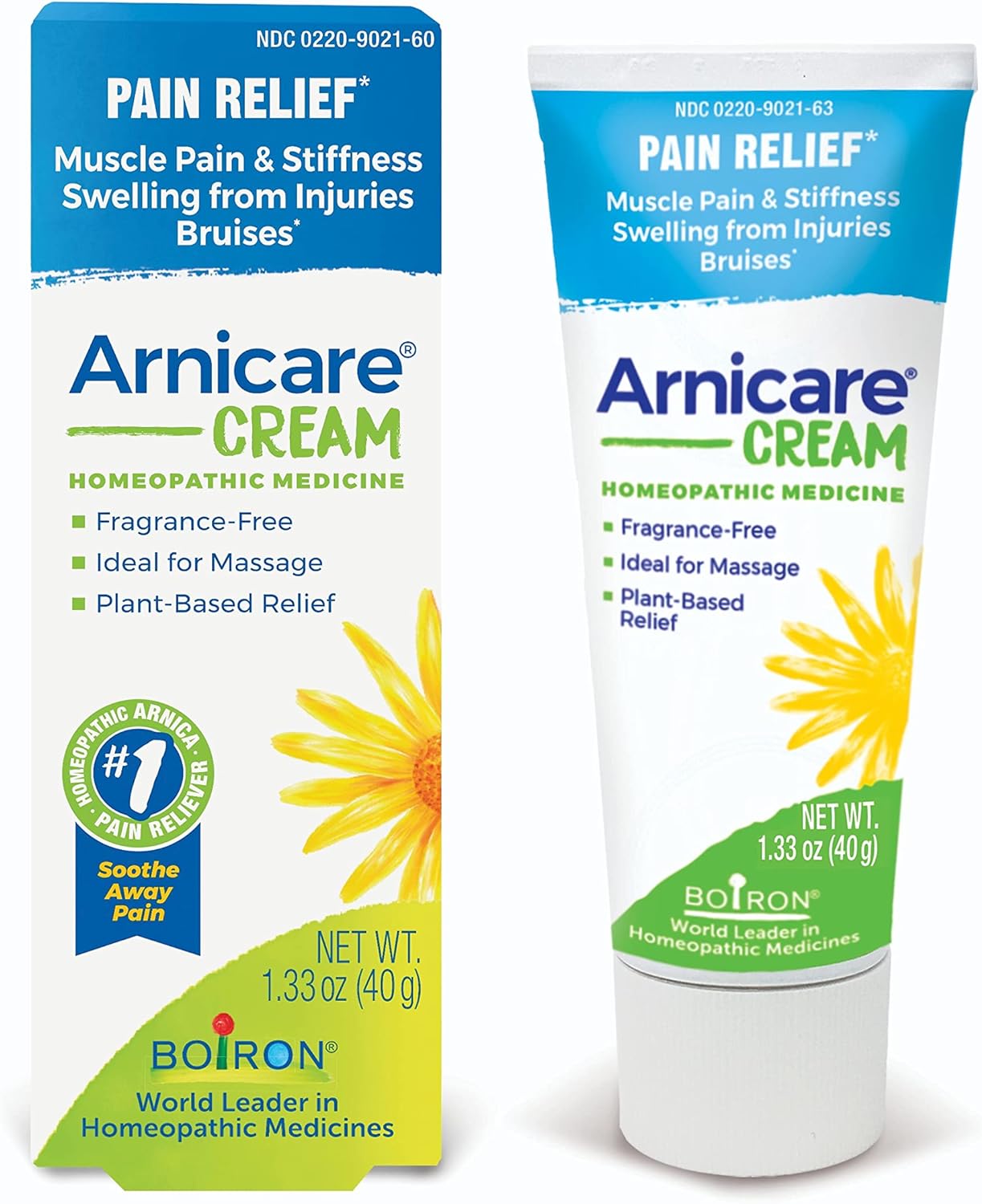 Boiron Arnicare Cream For Relief For Joint Pain, Muscle Pain, Muscle Soreness, And Swelling From Bruises Or Injury - Fast Absorbing And Fragrance-Free - 1.3 Oz