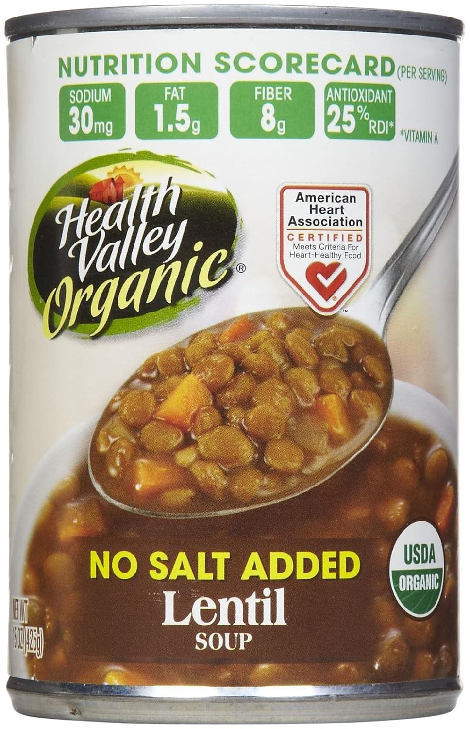 Health Valley Organic Lentil Soup, No Salt, 15 Oz : Grocery & Gourmet Food