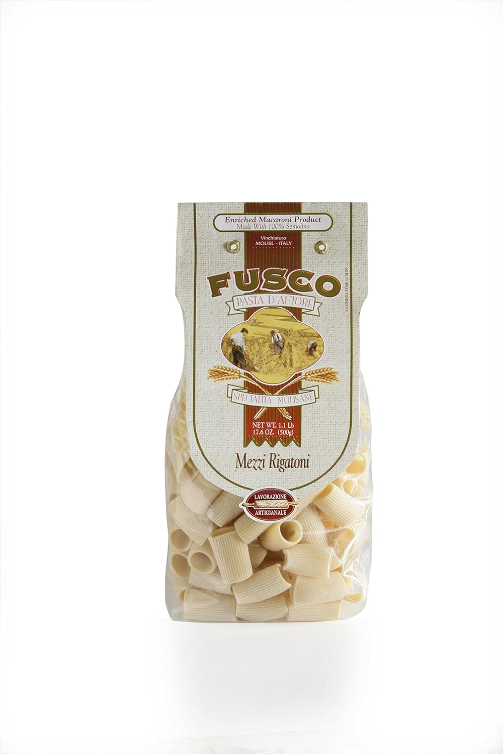 Fusco Pasta - Mezze Rigatoni, 1.1 lb