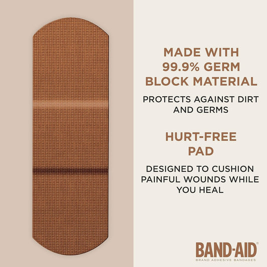 Band-Aid Brand Ourtone Flexible Fabric Adhesive Bandages Flexible Protection Care Of Minor Cuts Scrapes Quiltaid Pad For Painful Wounds Assorted Sizes, Br45, 30 Count