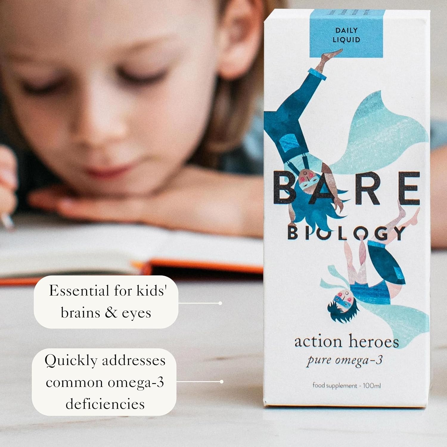 Bare Biology Action Heroes Pure Omega 3 Fish Oil Daily Liquid - Optimu