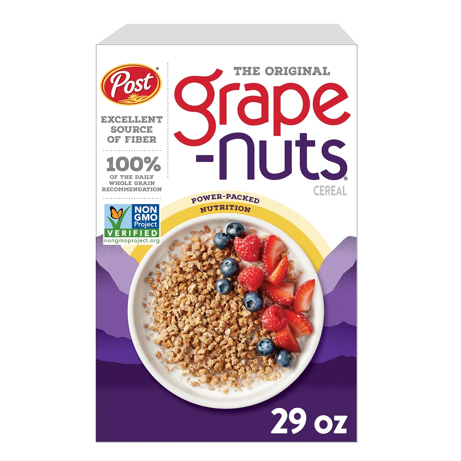 Grape Nuts Original Breakfast Cereal, Crunchy Whole Grain Wheat and Barley Cereal, Non-GMO Project Verified, 29 OZ Box (Pack of 10)