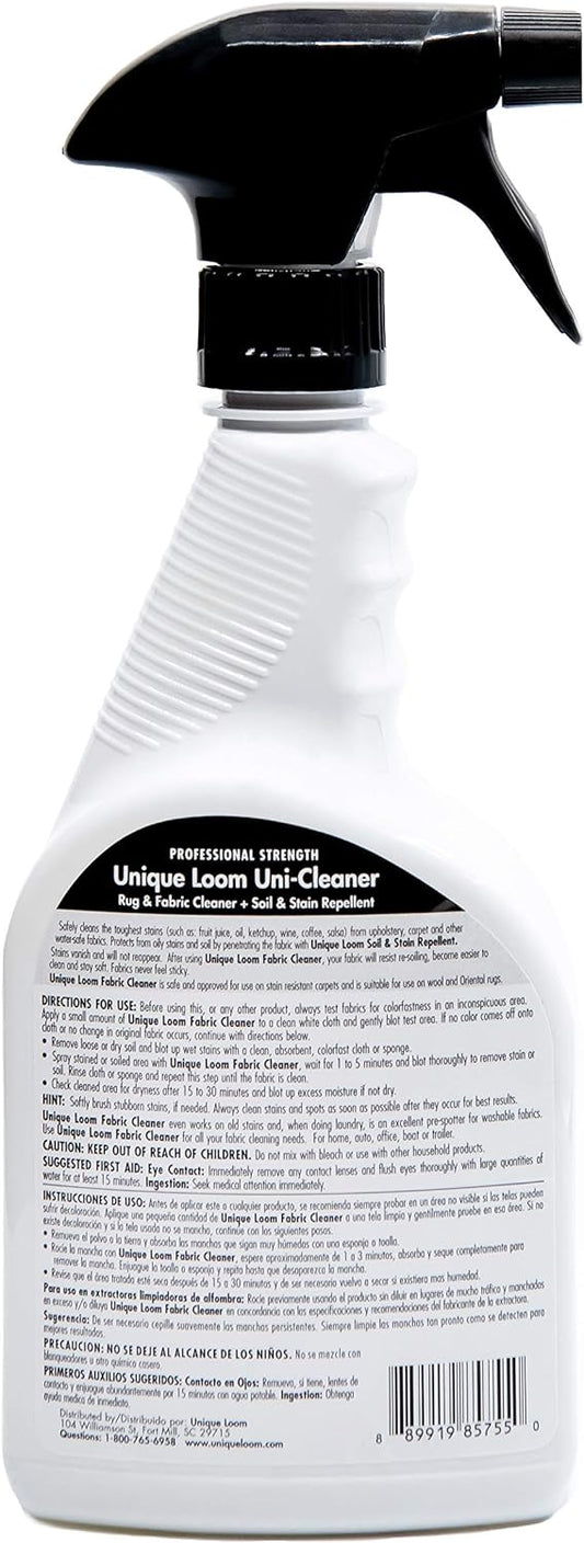 Unique Loom Uni-Cleaner Rug & Fabric Cleaner + Soil & Stain Repellent - Safely Remove Tough Stains and Protect Rugs, Carpet, Fabrics, and Upholstery (22 oz), White (3147722) : Health & Household