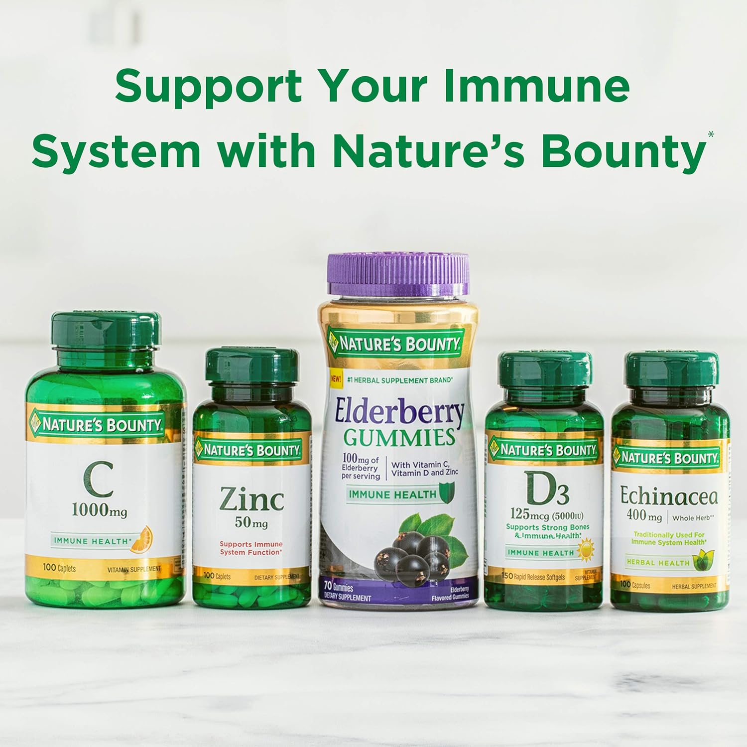 Nature's Bounty Vitamin D3 Gummies, Vitamin Supplement, Supports Immune Health, 50mcg, 2000IU, Mixed Fruit Flavor, 90 Gummies : Health & Household