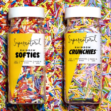 Softies & Crunchies Natural Sprinkle Set By Supernatural, No Artificial Dyes, Soy Free, Gluten Free, Vegan, 3Oz (Pack Of 2)