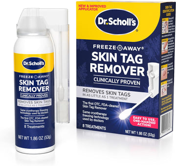 Dr. Scholl'S Freeze Away Skin Tag Remover - The First Fda Cleared, At Home Skin Tag Removal Kit. Clinically Proven Skin Tag Removal In As Little As 1 Treatment. 1 Skin Tag Removal Kit, 8 Treatments