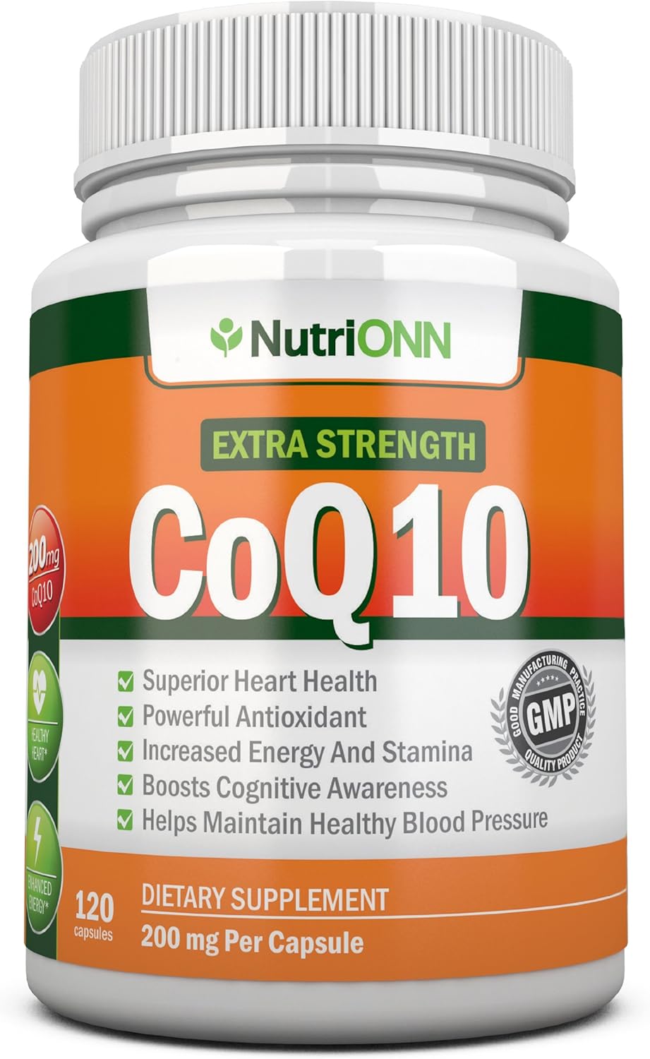 Coq10 200Mg (Double Strength), 120 Capsules - High Absorption Coenzyme Q10 - Scientifically Proven Extra Strength Coq10 Ubiquinone - 4 Month Supply